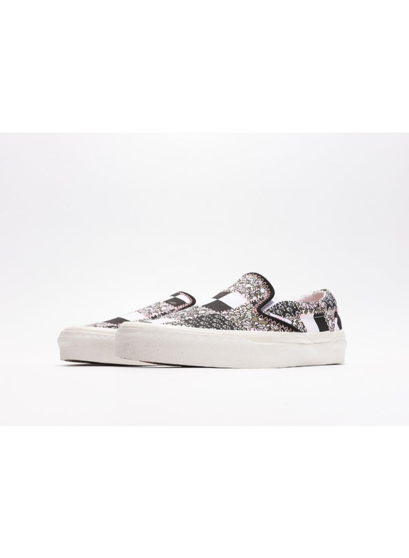 Vans Slip-On Floral & Checkerboard Patchwork Canvas Sneakers - Image 5